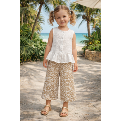 ..74-91 М Комплект топ + брюки из муслина. 