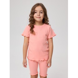 .74-82 ИГЛ Комплект футболка + трессы на закрутке, Коралловый.